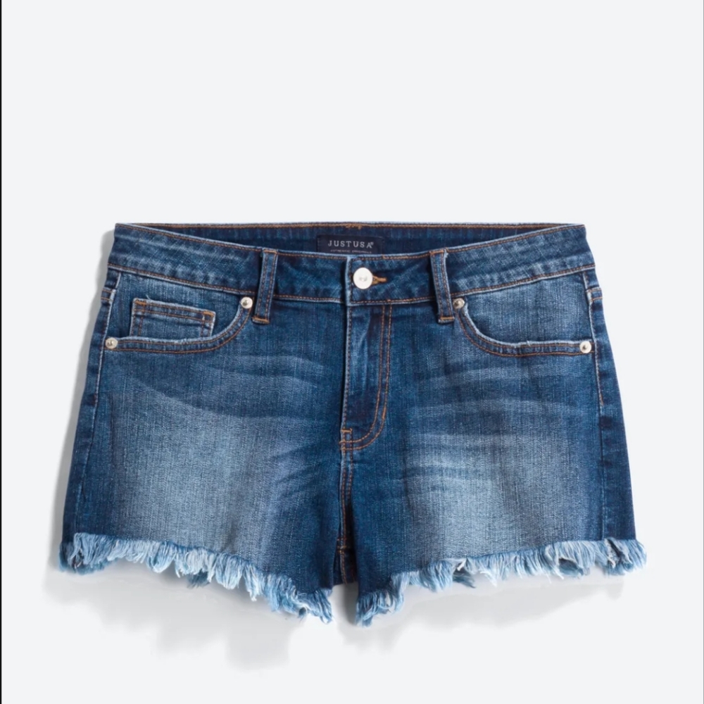 Just USA Willa Distressed Fray Hem Denim Short